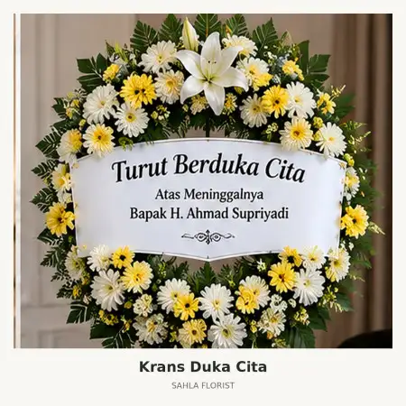 Krans Bunga Duka Karang Bahagia