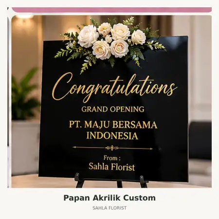 Papan Bunga Akrilik Karang Bahagia